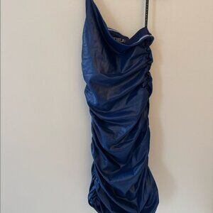 Navy Blue One Shoulder Katie J Nyc Dress